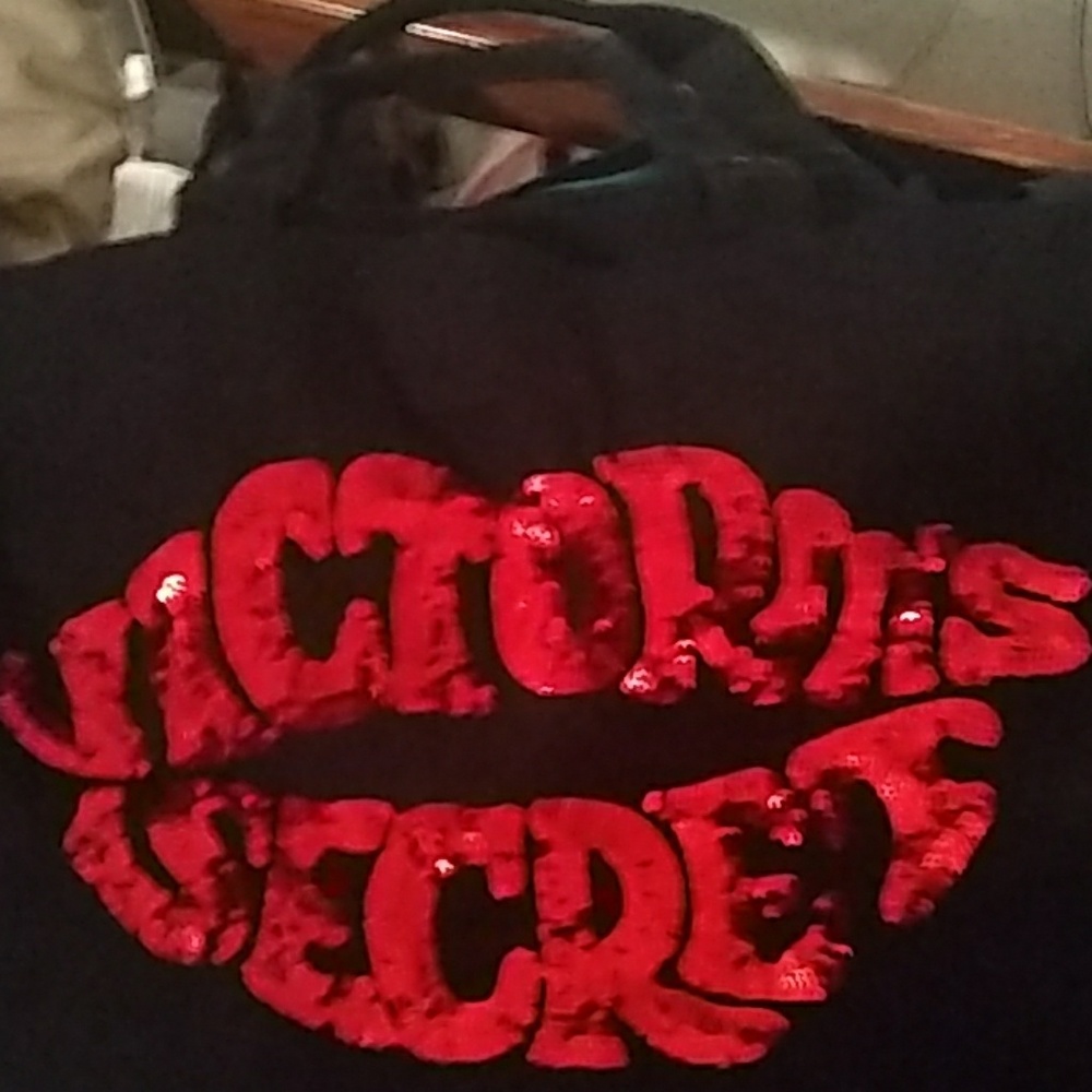 Victoria's Secret red Sequin Kiss Tote